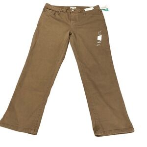 Maurices M Jeans Slim Straight Ankle Pants Brown Mid Rise Super Stretch Size 14